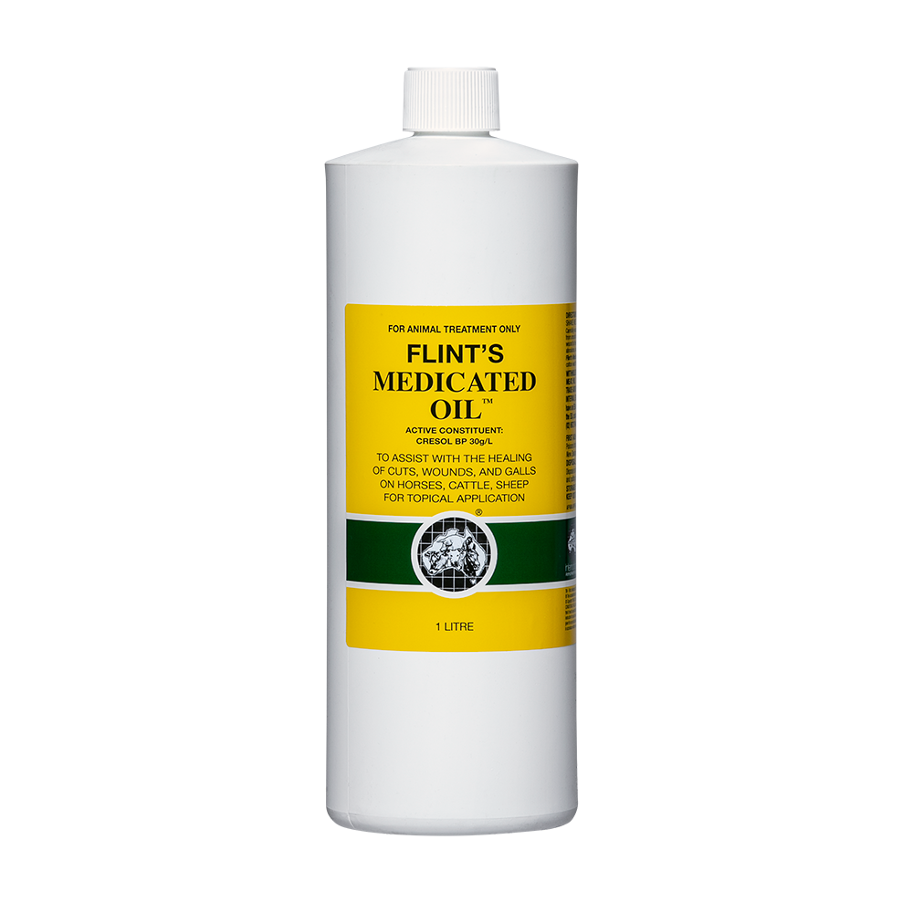 Flints Medicated Oil 1L  Wound & Cut Healing in Spray Bottle